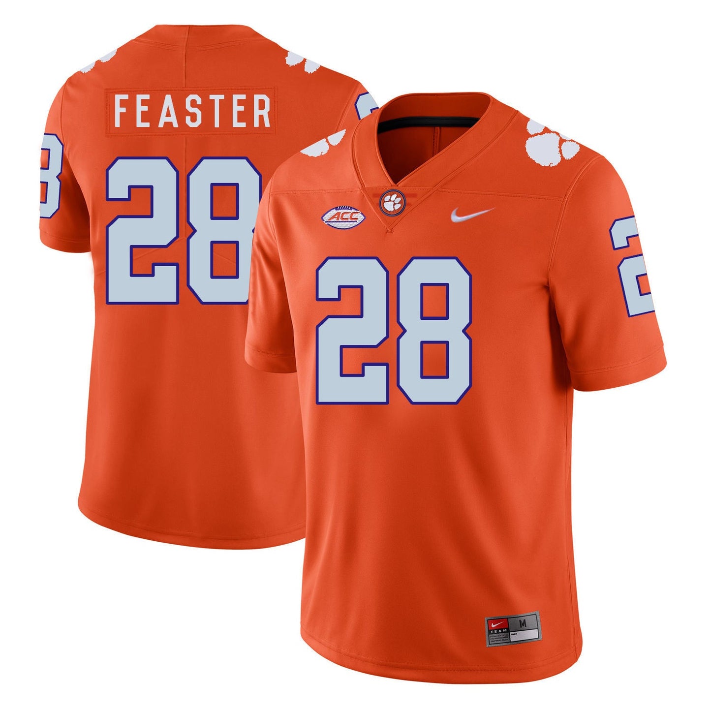 Tavien Feaster 28 Orange College Football Jersey football jersey product view 1