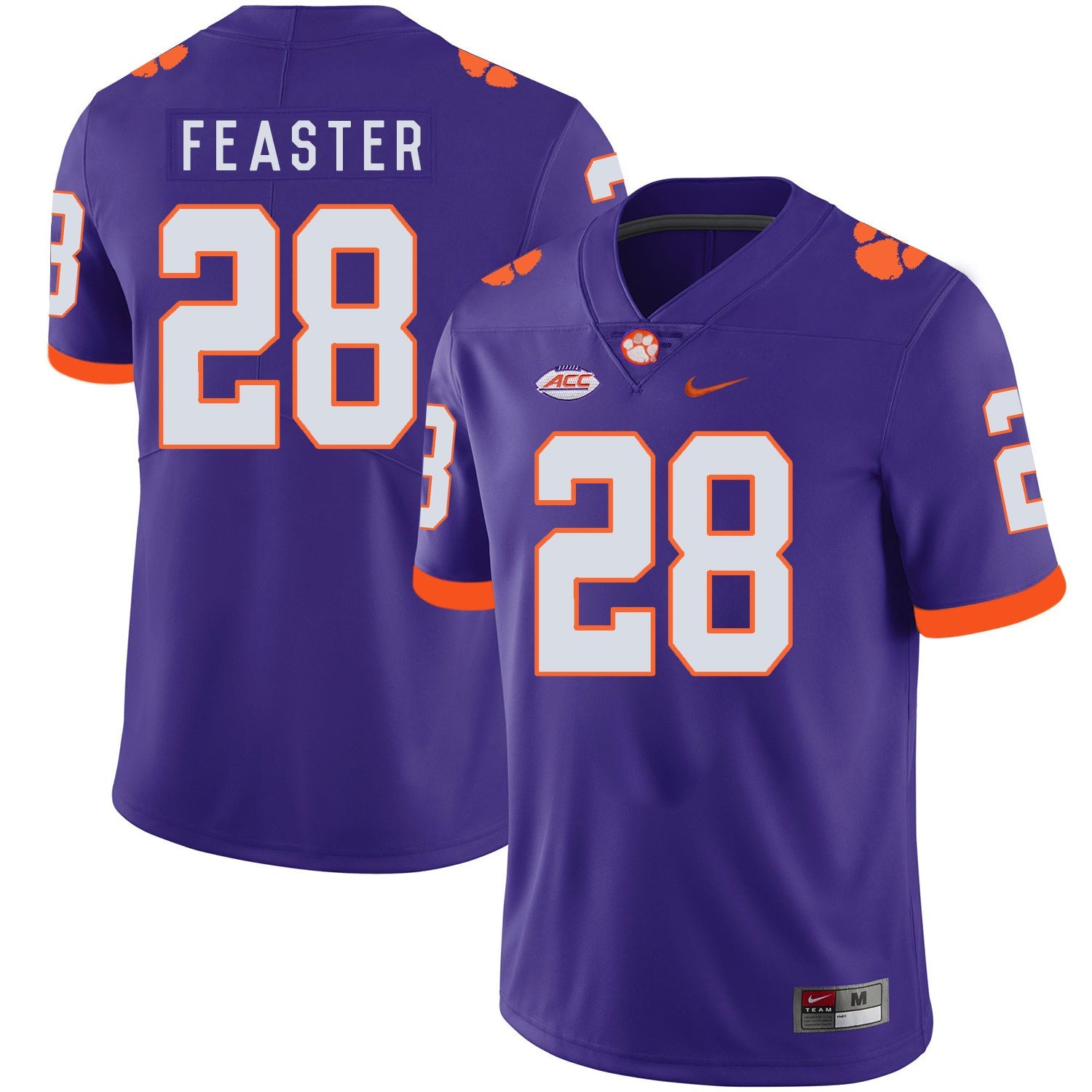 Tavien Feaster 28 Purple College Football Jersey football jersey product view 1