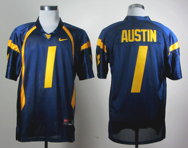 Tavon Austin 1 Blue College Football Jersey football jersey product view 1