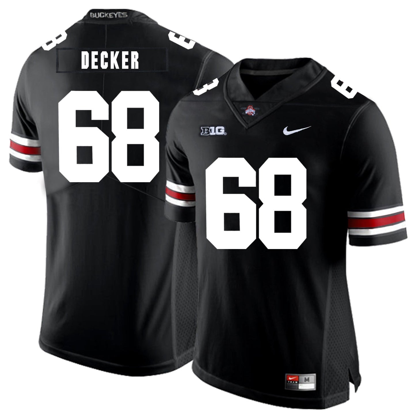 Taylor Decker 68 Black College Football Jersey football jersey product view 1