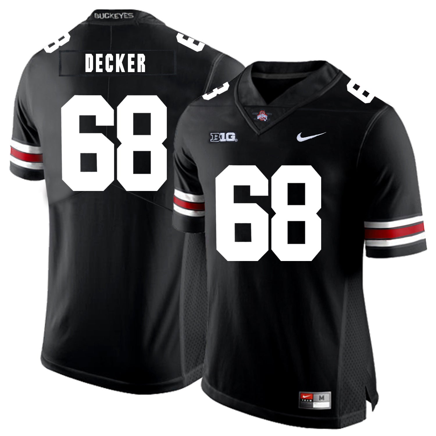 Taylor Decker 68 Black College Football Jersey football jersey product view 1