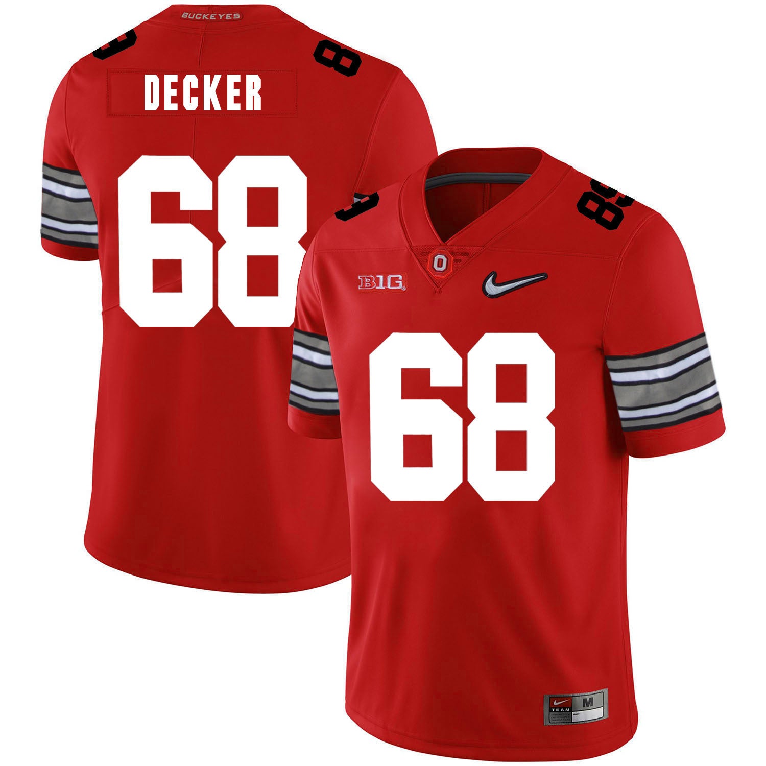 Taylor Decker 68 Diamond Red College Football Jersey football jersey product view 1