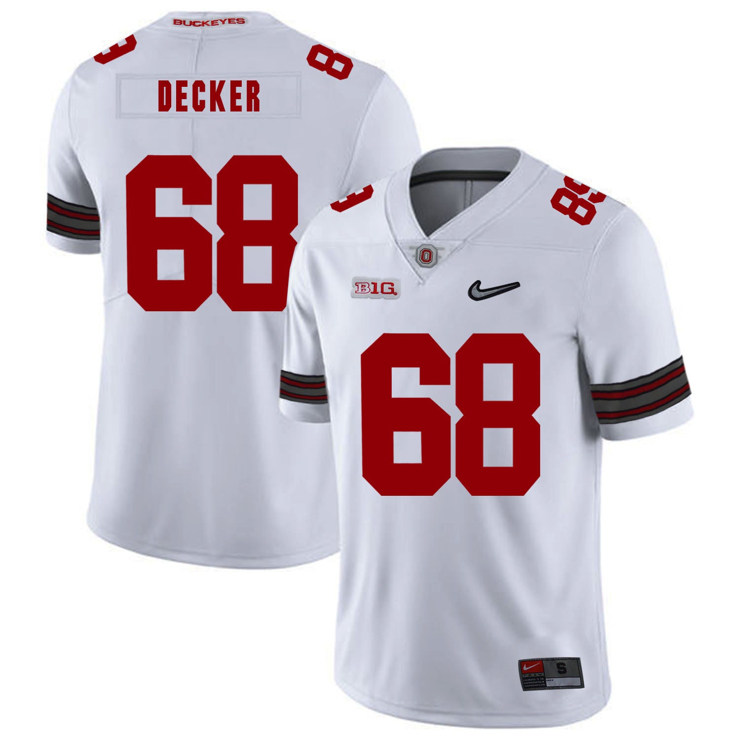 Taylor Decker 68 Diamond White College Football Jersey football jersey product view 1