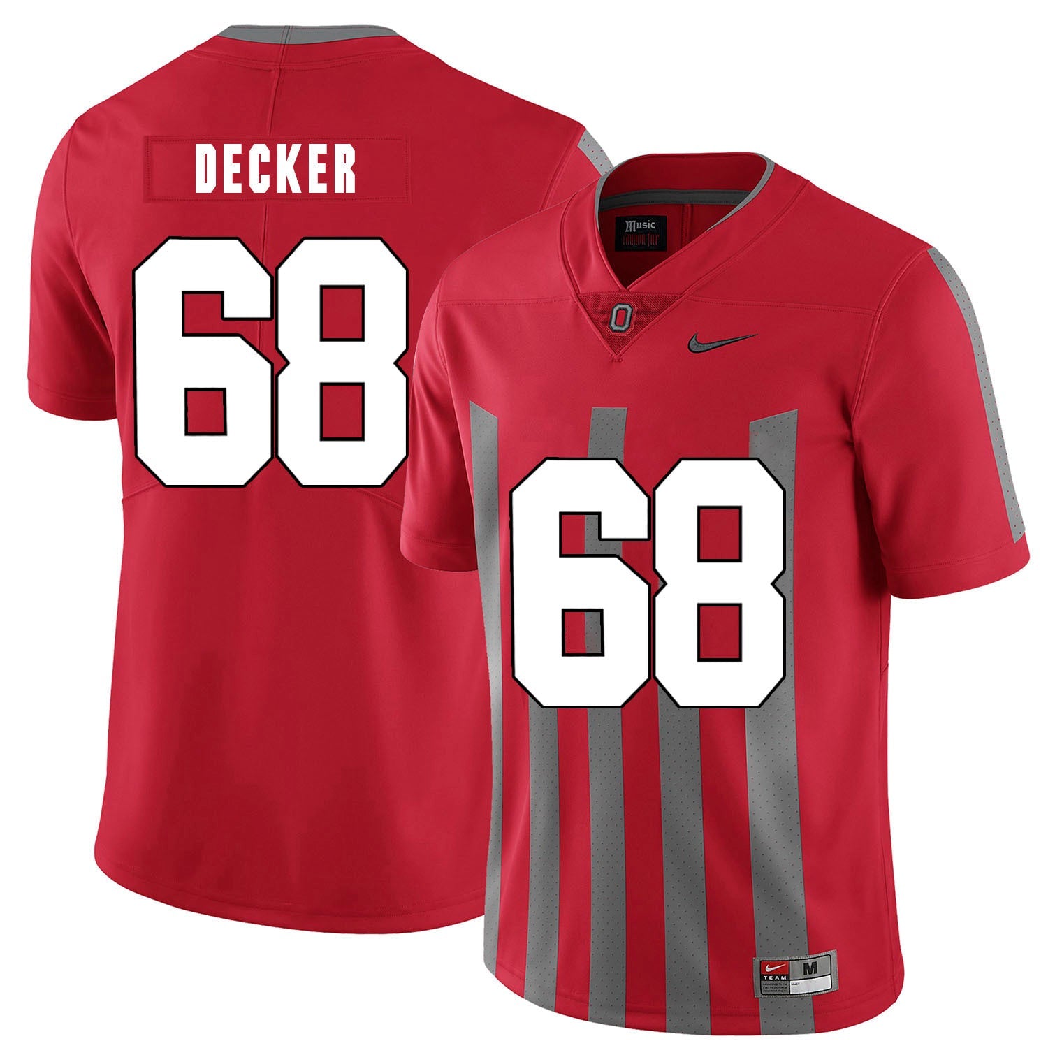 Taylor Decker 68 Elite Red College Football Jersey football jersey product view 1