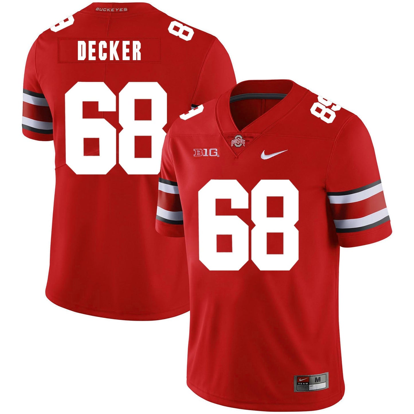Taylor Decker 68 Red College Football Jersey football jersey product view 1