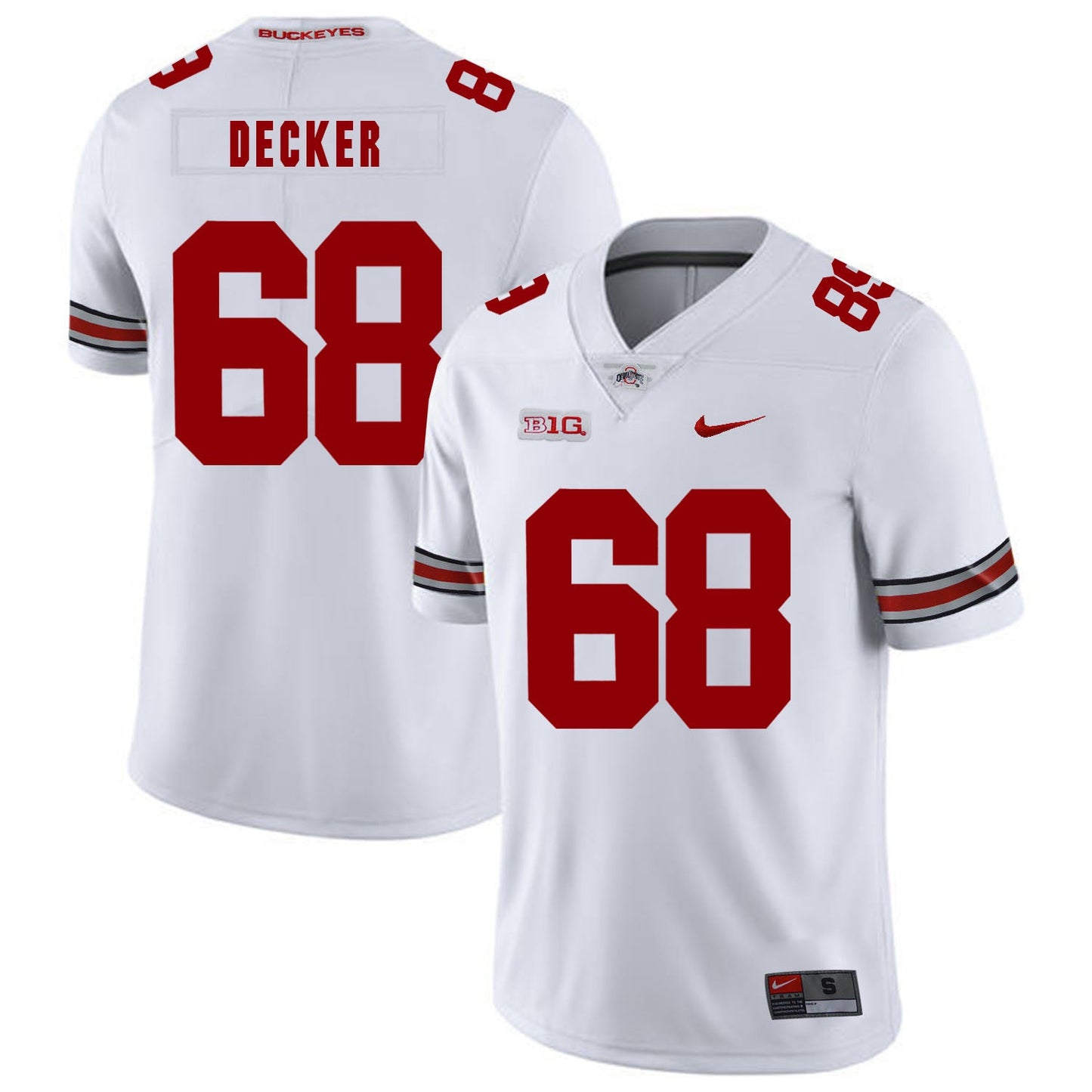 Taylor Decker 68 White College Football Jersey football jersey product view 1