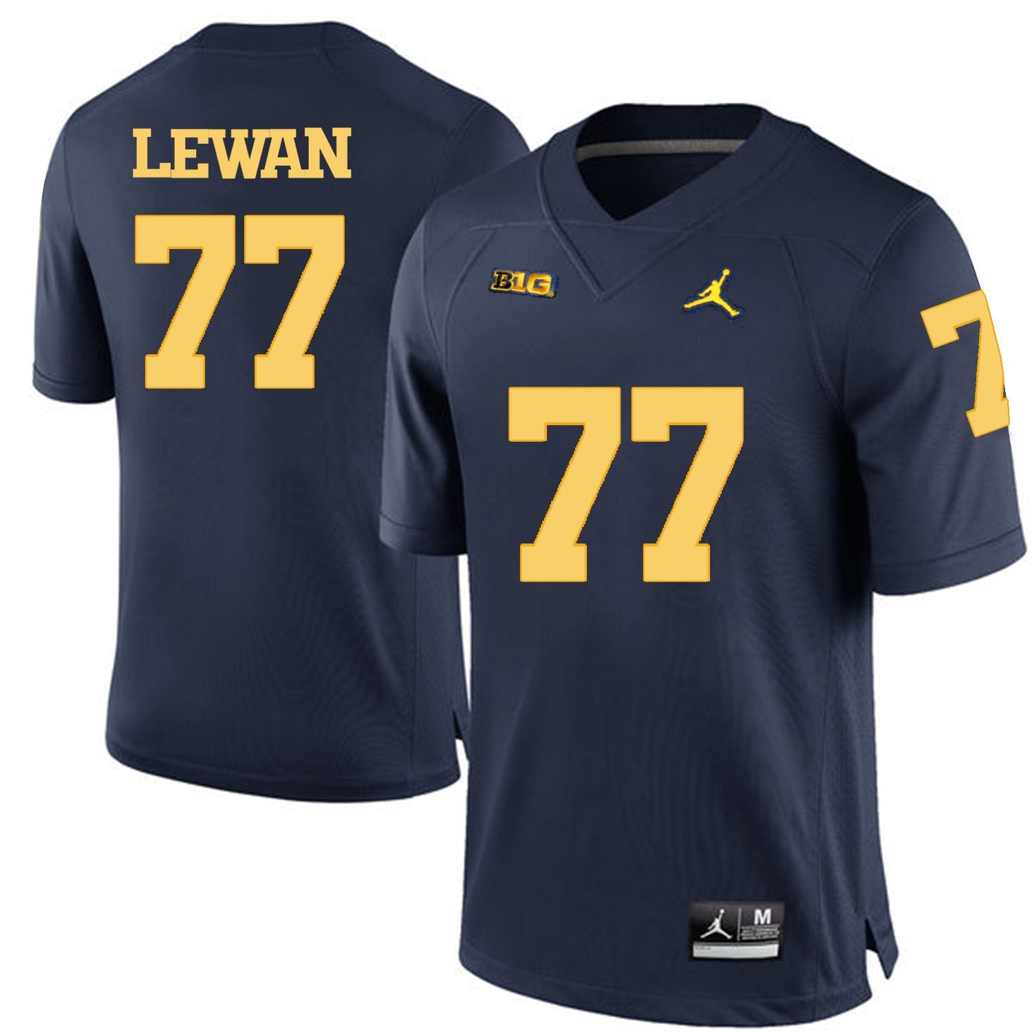 Taylor Lewan 77 Navy Blue College Football Jersey football jersey product view 1