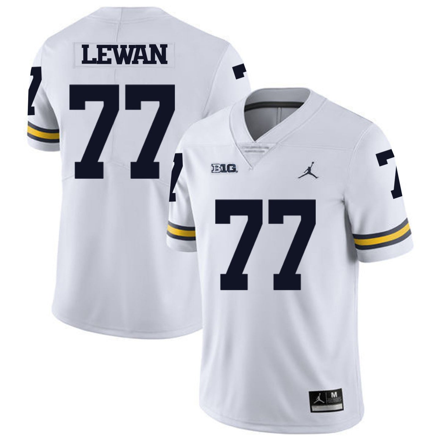 Taylor Lewan 77 White Style 1 College Football Jersey football jersey product view 1