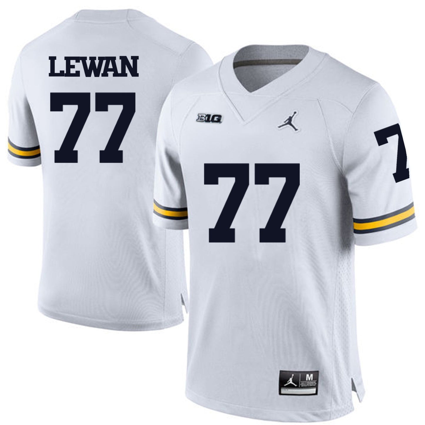 Taylor Lewan 77 White Style 2 College Football Jersey football jersey product view 1