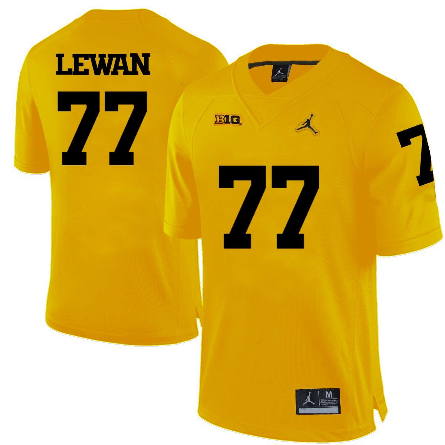Taylor Lewan 77 Yellow Style 2 College Football Jersey football jersey product view 1