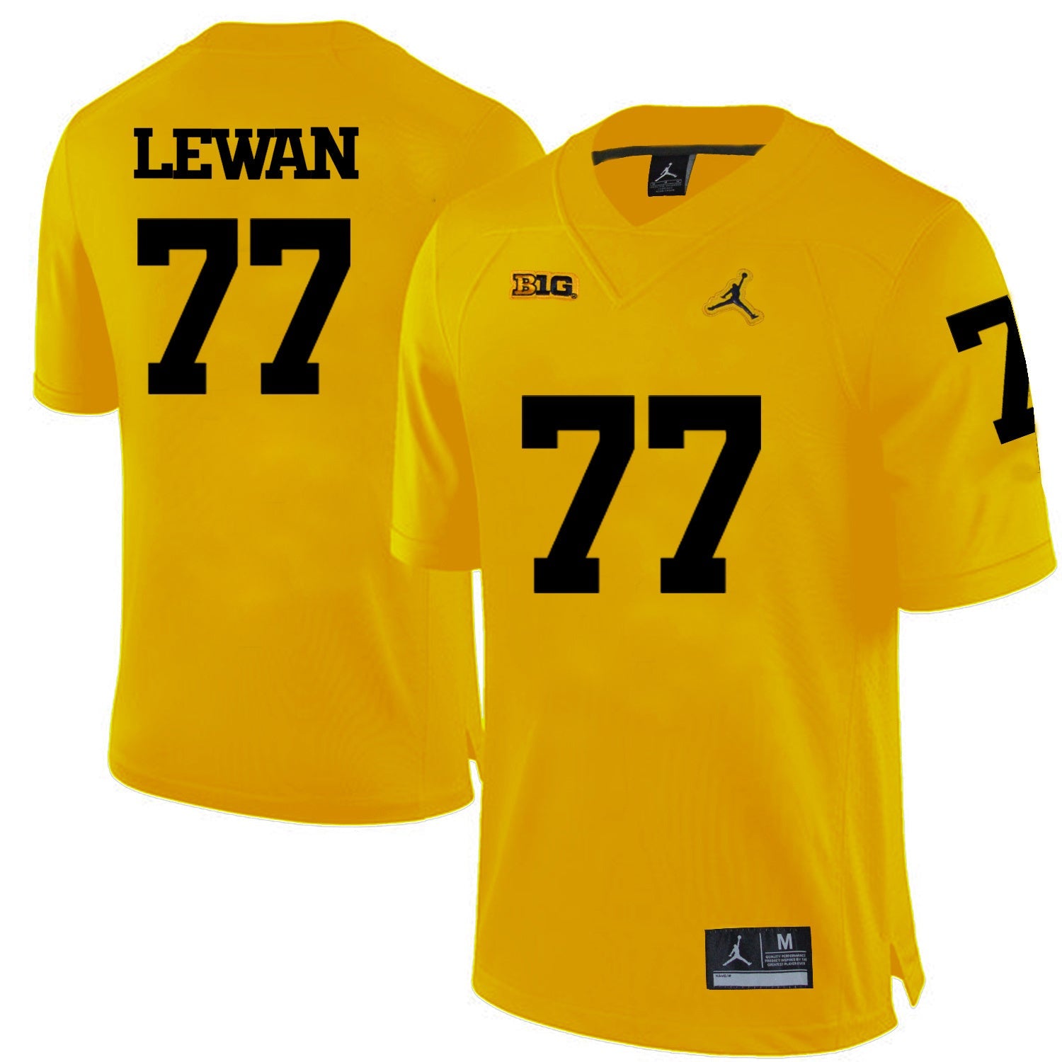 Taylor Lewan 77 Yellow Style 2 College Football Jersey football jersey product view 1