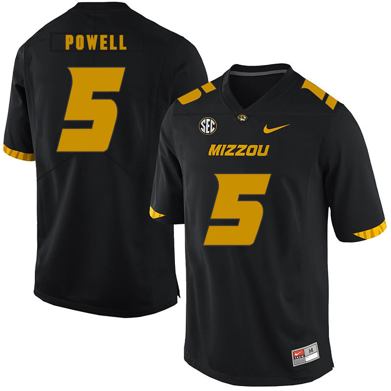 Taylor Powell 5 Black College Football Jersey football jersey product view 1