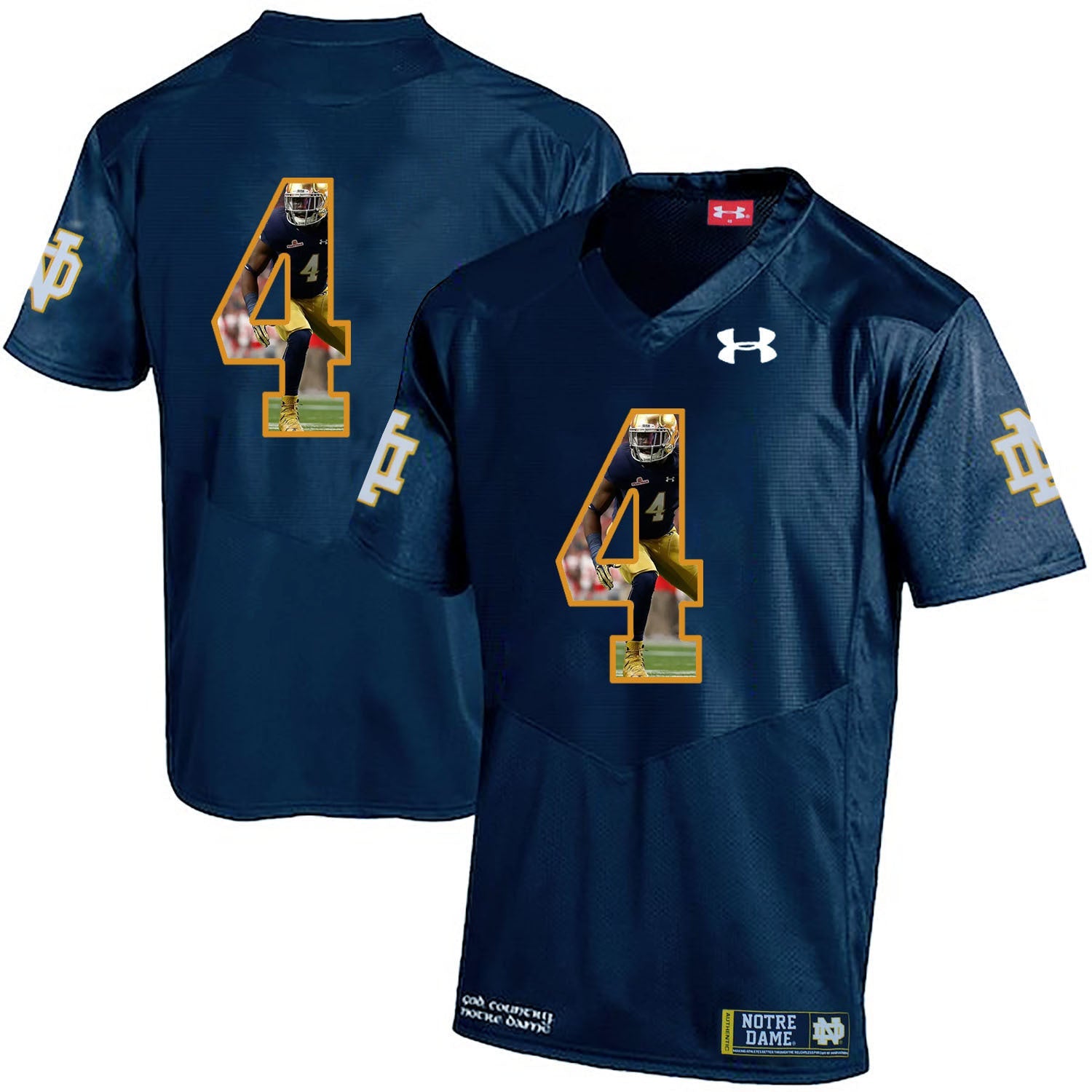 Te'von Coney 4 Navy College Football Jersey football jersey product view 1