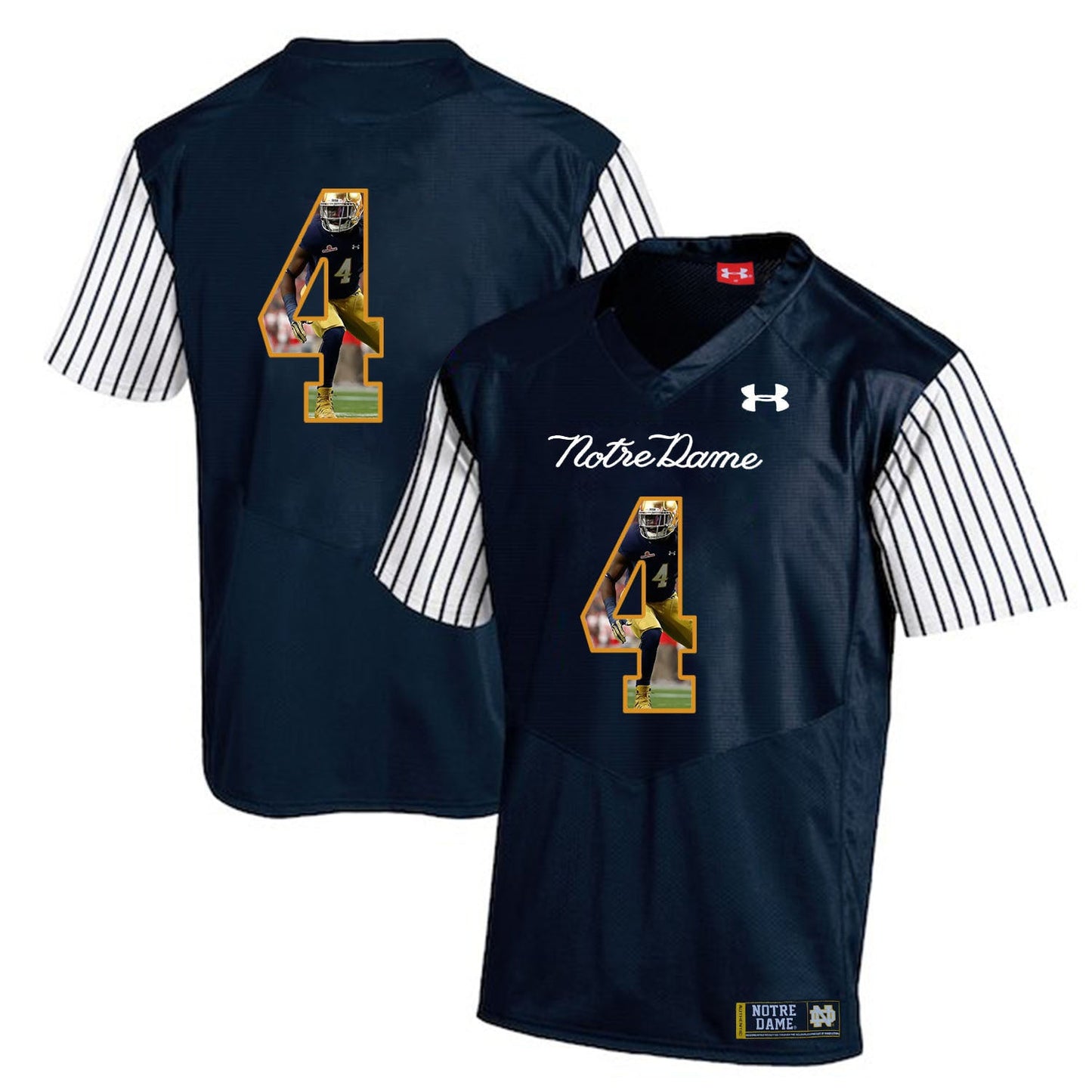 Te'von Coney 4 Striped Blue College Football Jersey football jersey product view 1