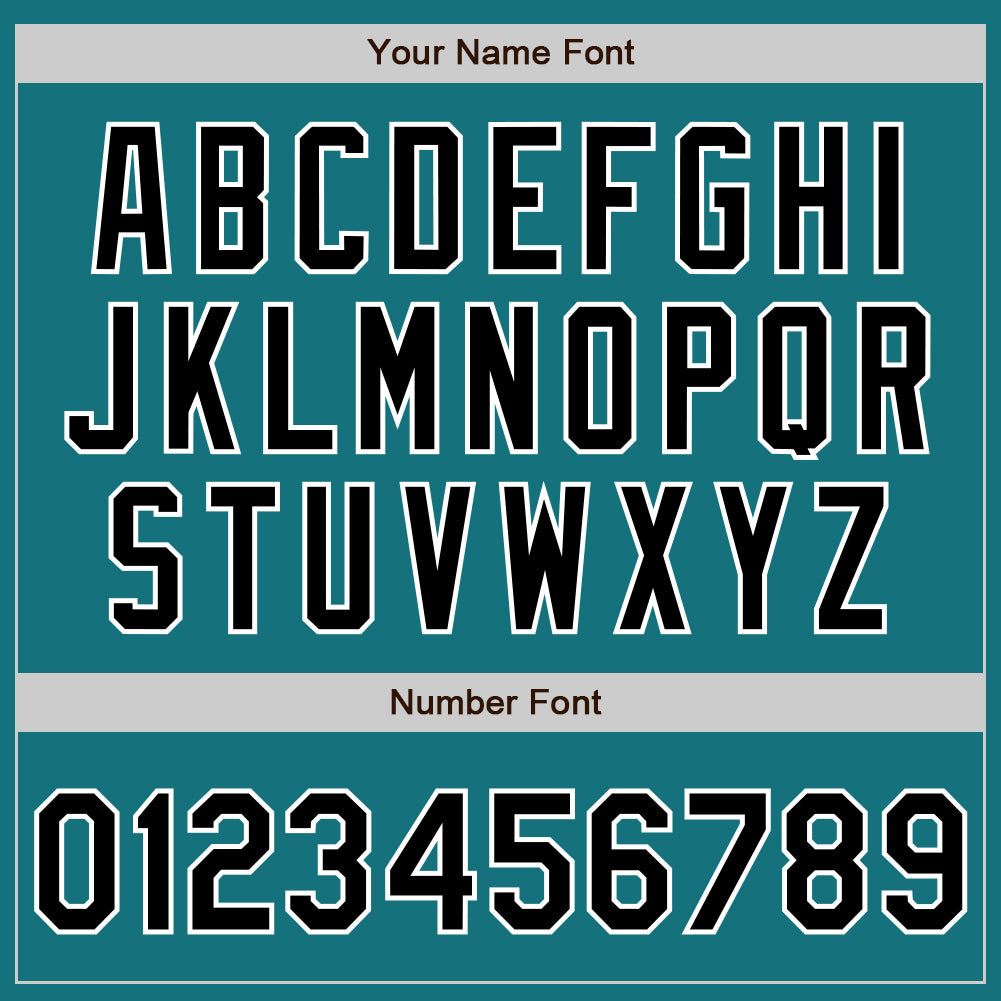 Custom Teal Black Pinstripe Black-White Authentic Baseball Jersey baseball jersey product view 5