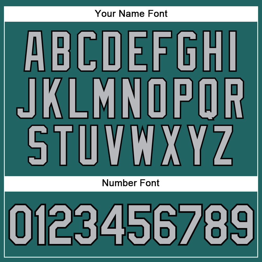 Custom Teal Gray Pinstripe Black Authentic Baseball Jersey baseball jersey product view 5