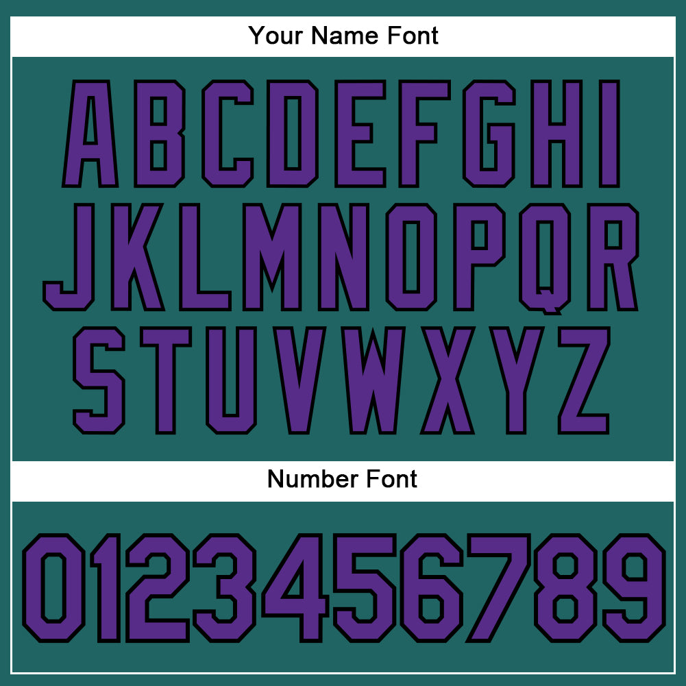 Custom Teal Purple Pinstripe Black Authentic Baseball Jersey baseball jersey product view 5