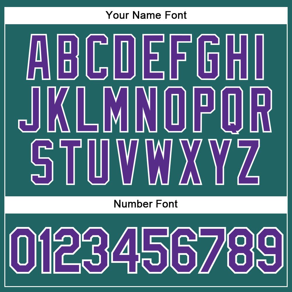 Custom Teal White Pinstripe Purple Authentic Baseball Jersey baseball jersey product view 5