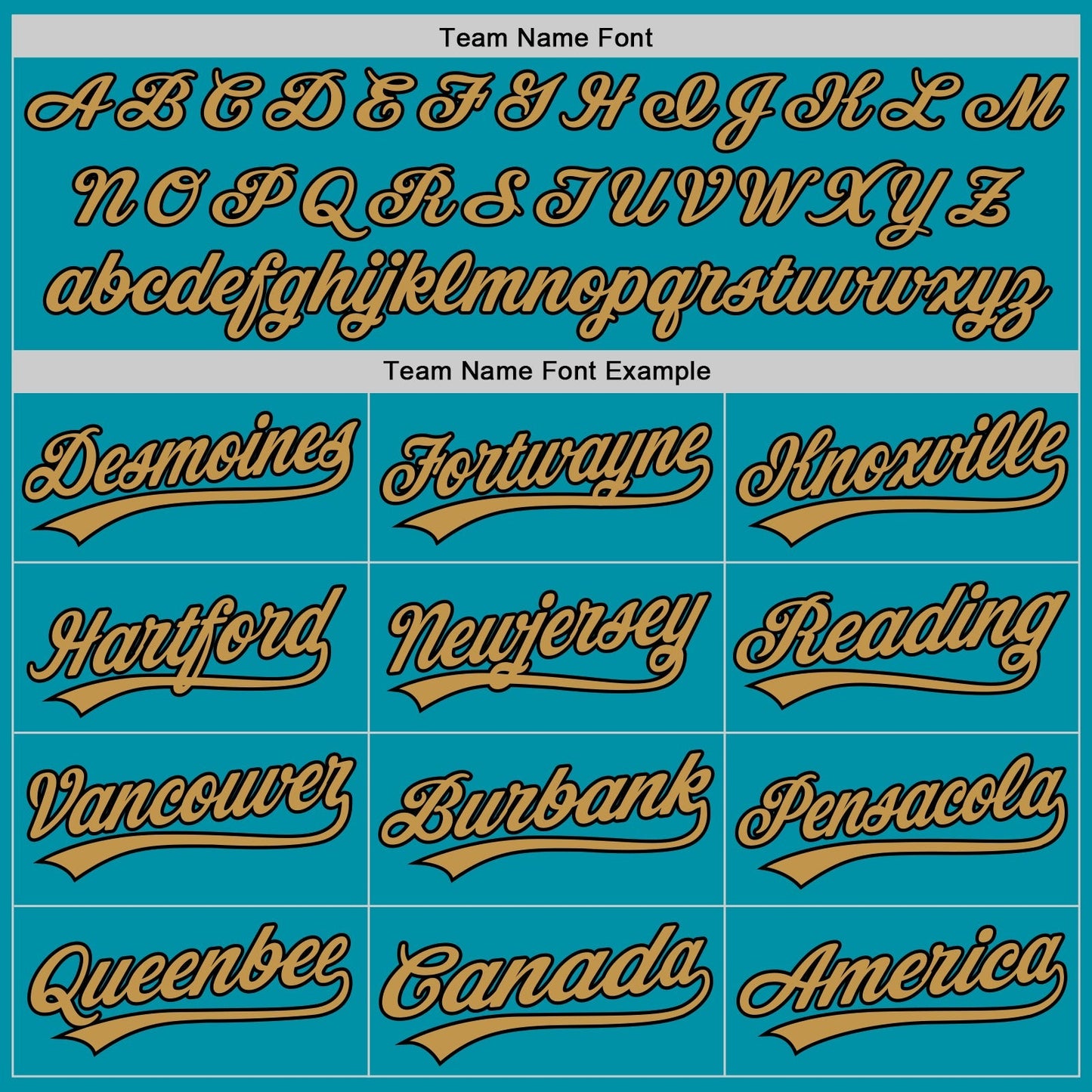 Custom Teal Black-Old Gold Authentic Throwback Baseball Jersey baseball jersey product view 4