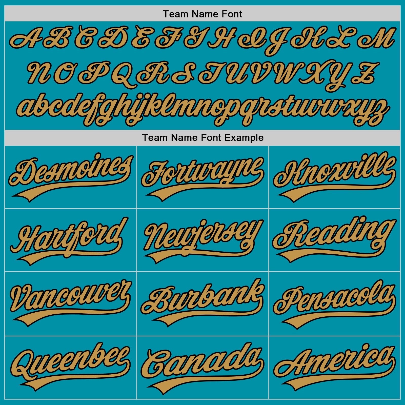 Custom Teal Black-Old Gold Authentic Throwback Baseball Jersey baseball jersey product view 4
