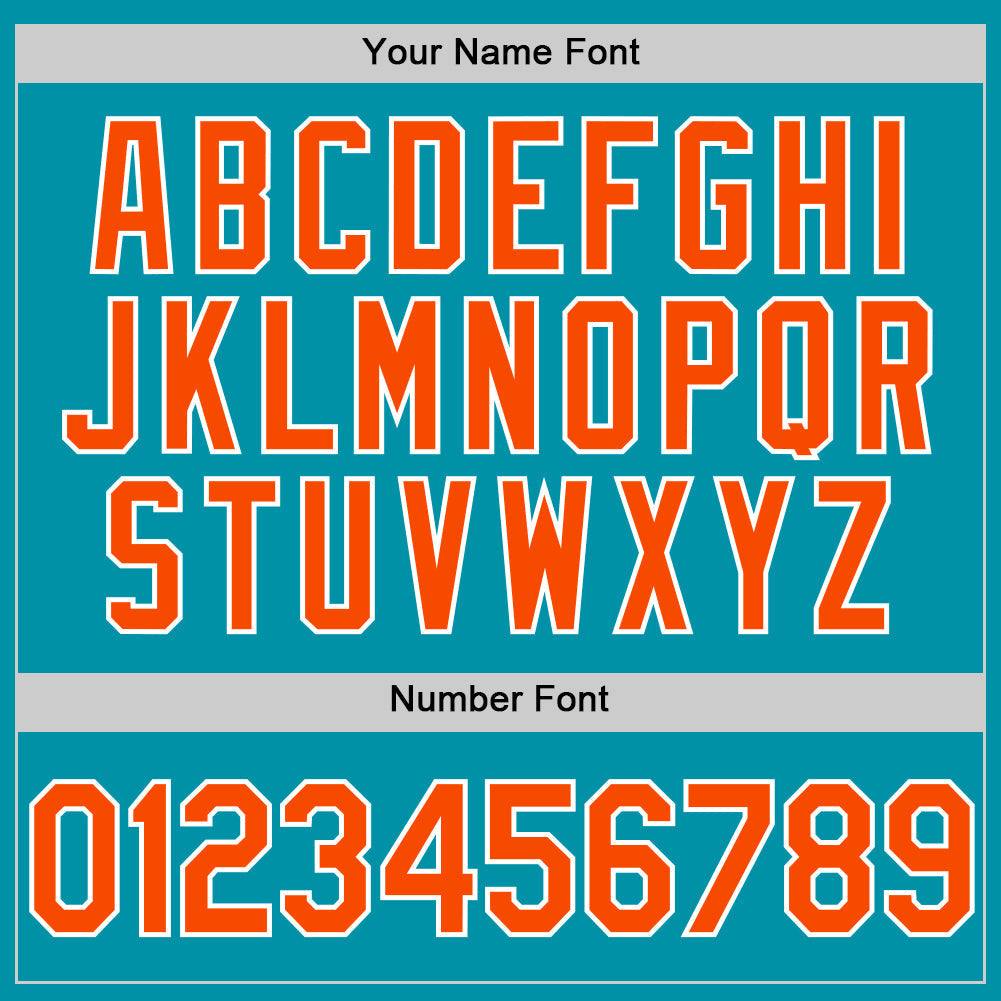 Custom Teal Orange-White Authentic Throwback Baseball Jersey baseball jersey product view 5