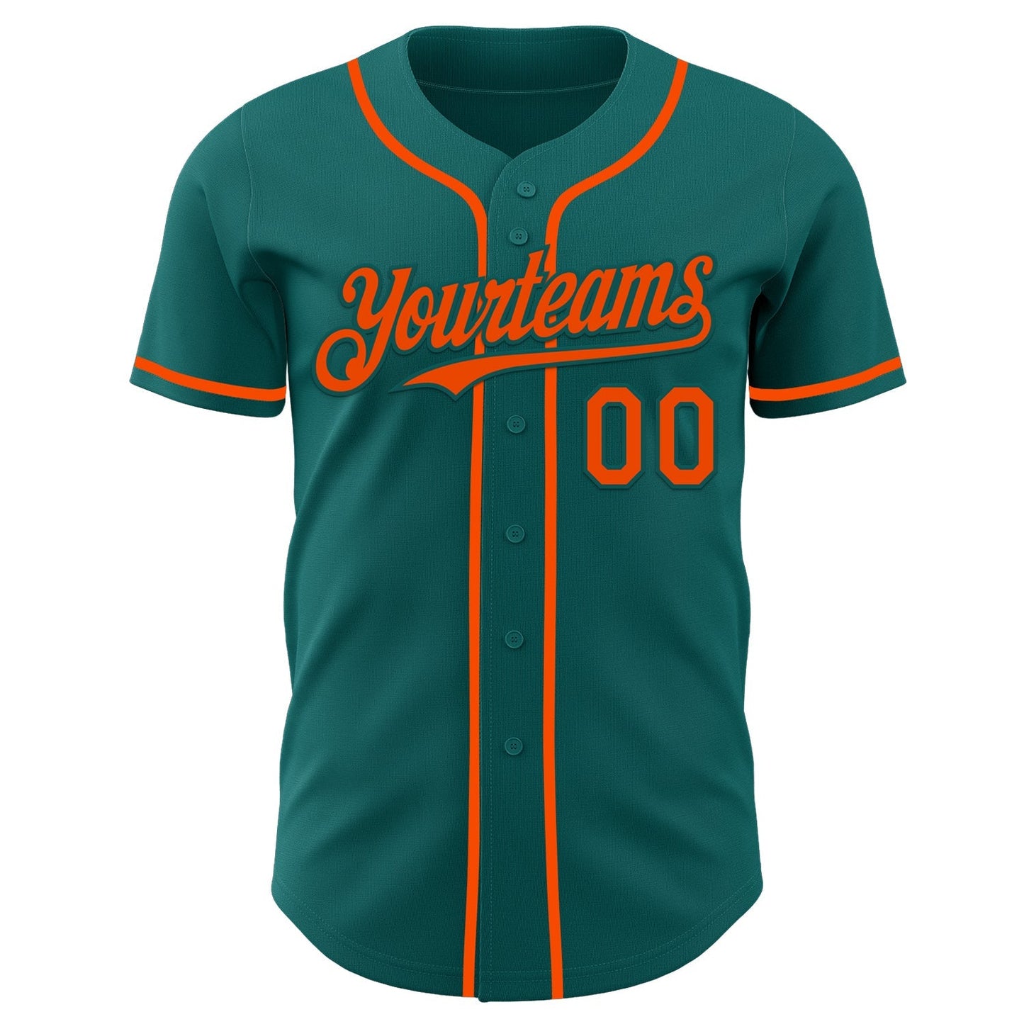 Custom Teal Orange Authentic Baseball Jersey baseball jersey product view 2