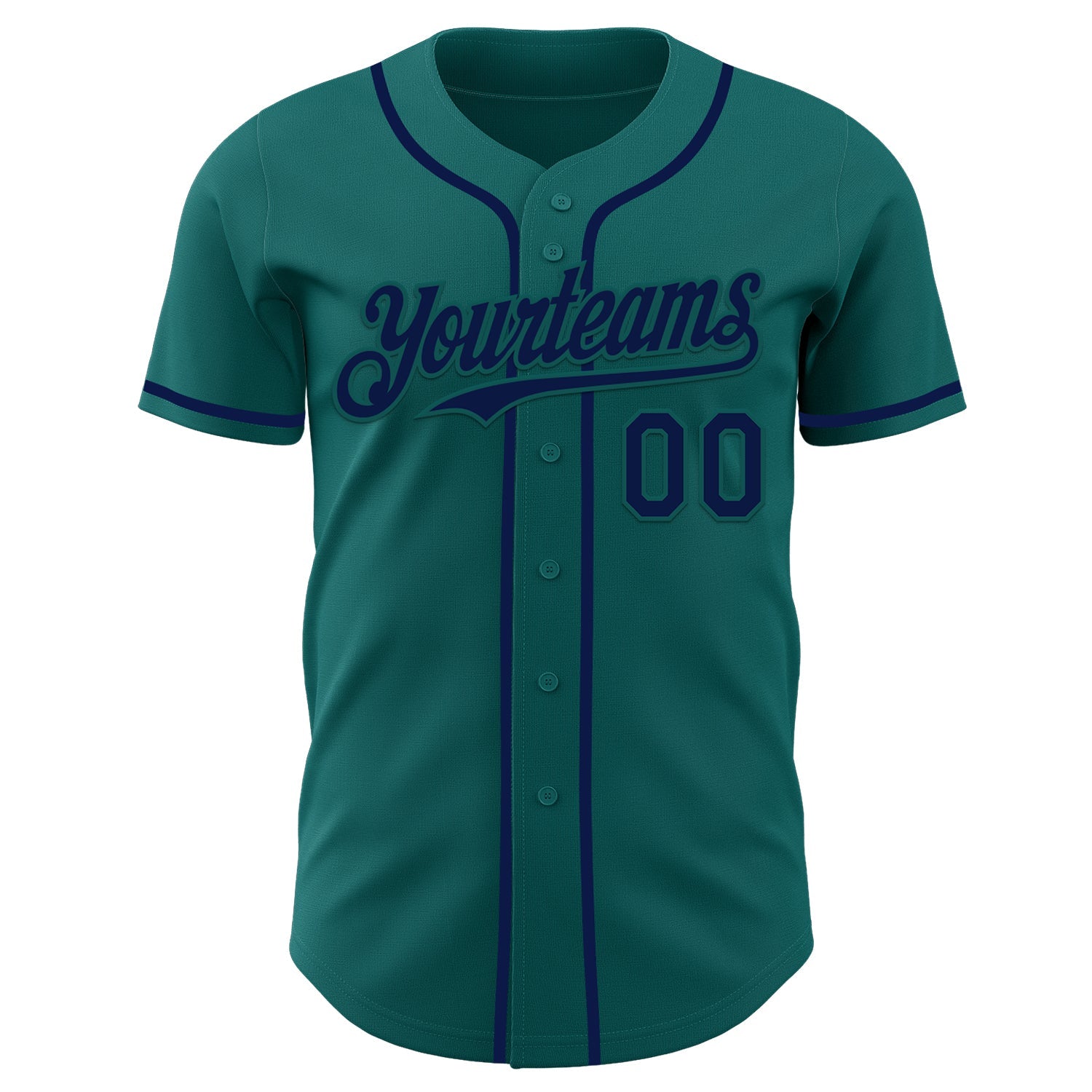 Custom Teal Navy Authentic Baseball Jersey baseball jersey product view 2