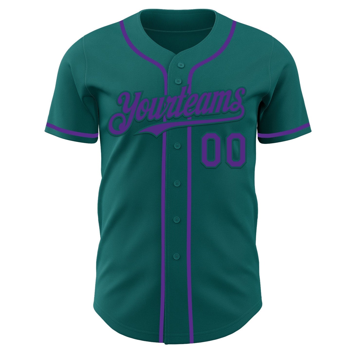 Custom Teal Purple Authentic Baseball Jersey baseball jersey product view 2