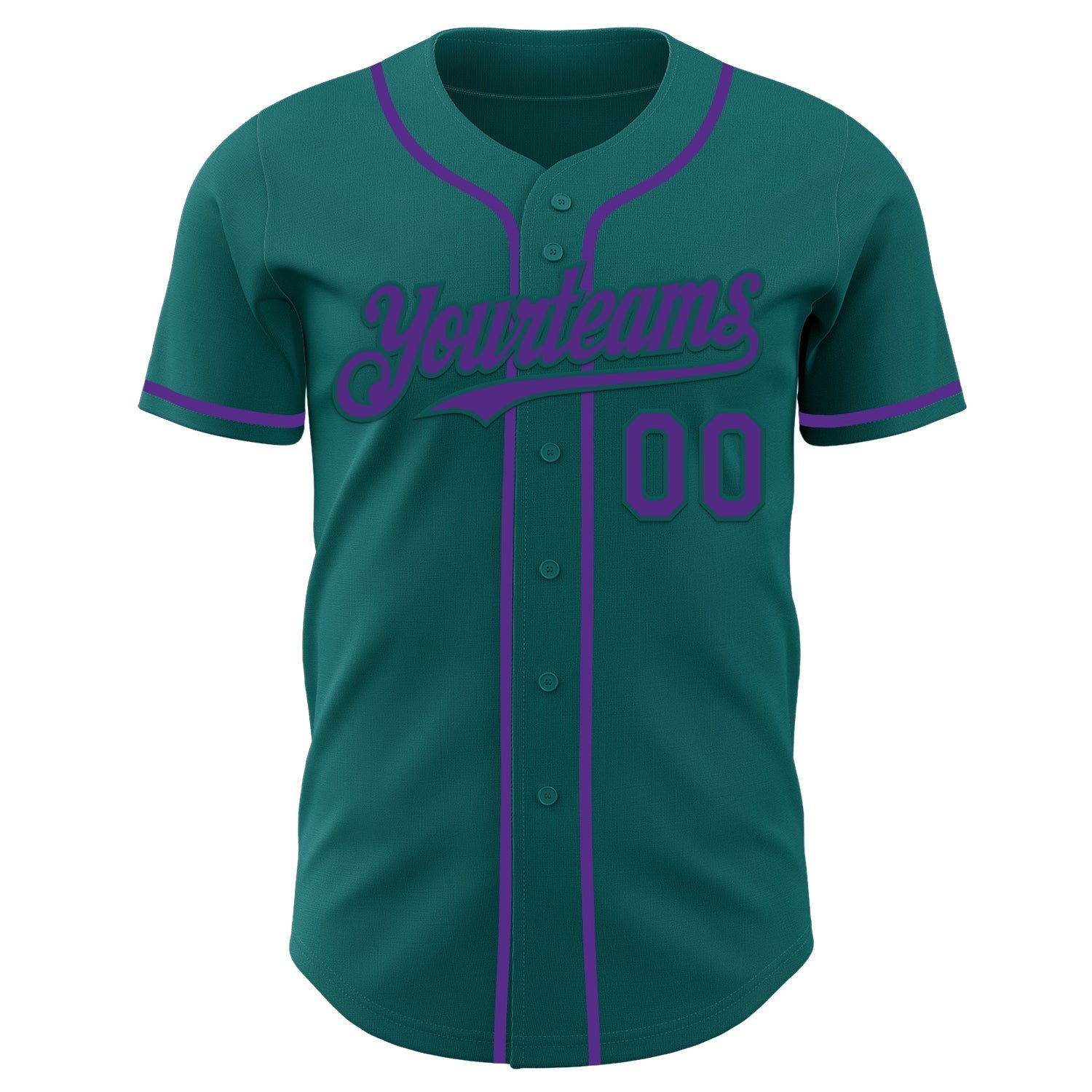 Custom Teal Purple Authentic Baseball Jersey baseball jersey product view 2