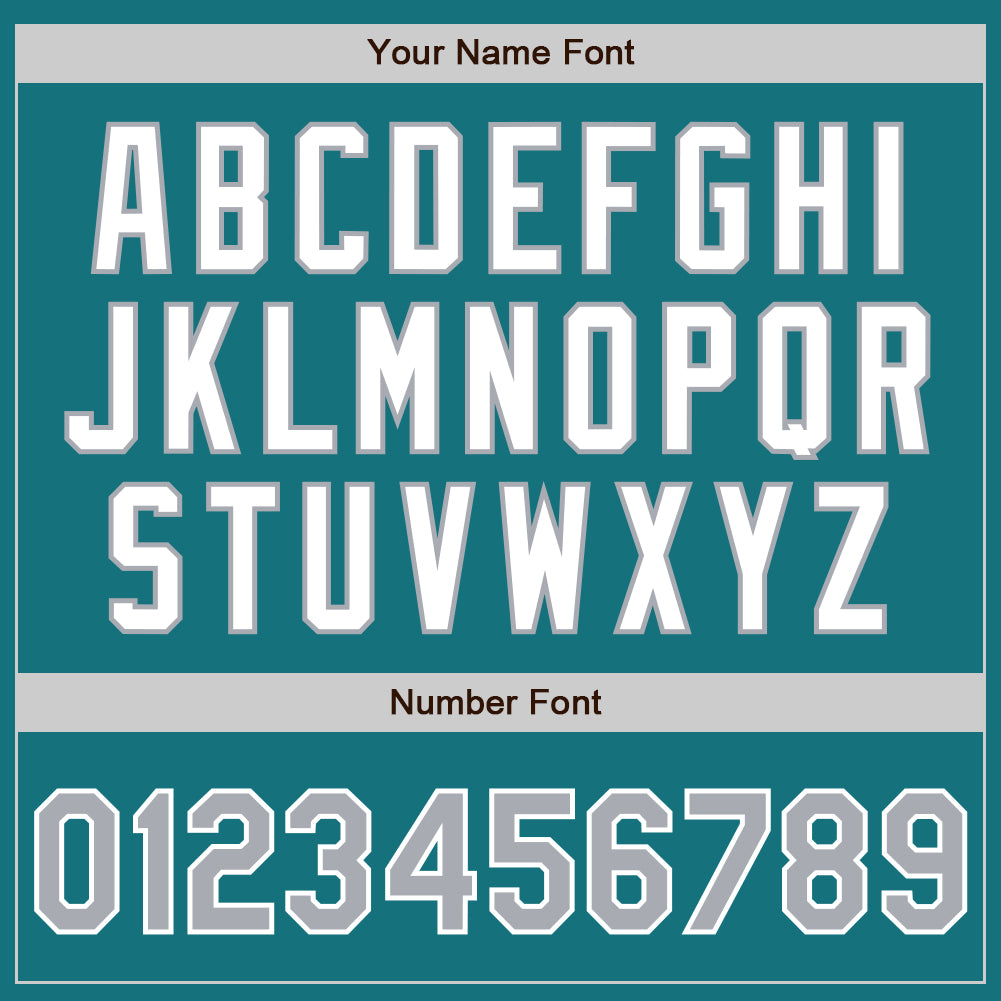 Custom Teal Gray-White Authentic Baseball Jersey baseball jersey product view 5