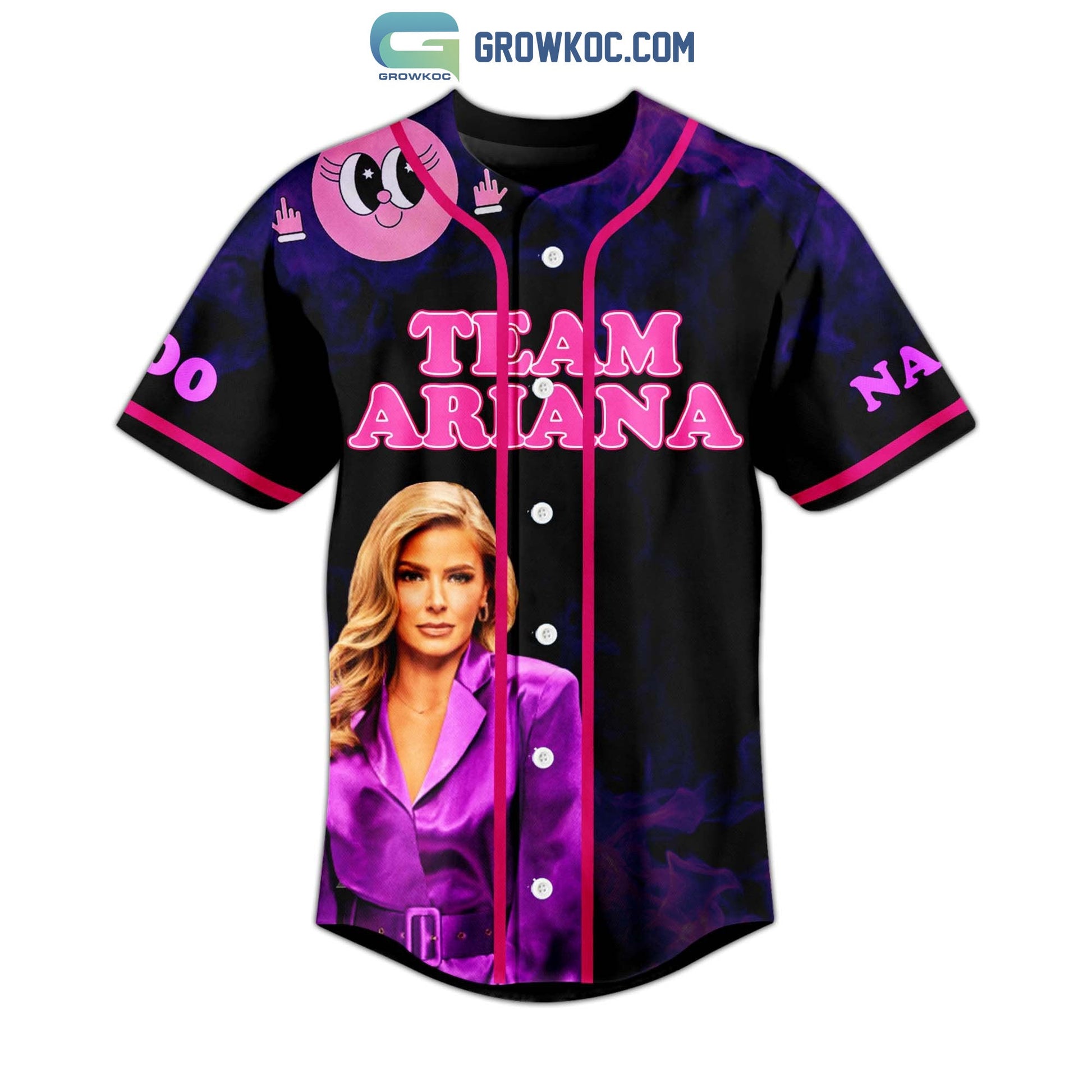 Team Ariana Babe I Was Born FKN Cool Personalized Baseball Jersey baseball jersey product view 2