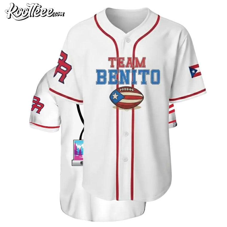 Team Benito Bad Bunny Bowl Puerto Rico Baseball Jersey baseball jersey product view 1