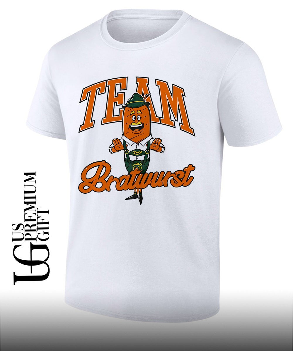 Team Bratwurst Burnt Orange mascot shirt Unisex T-shirt, Sweatshirt, Hoodie, Long Sleeve Tee - T-Shirt, Sweatshirt, Hoodie