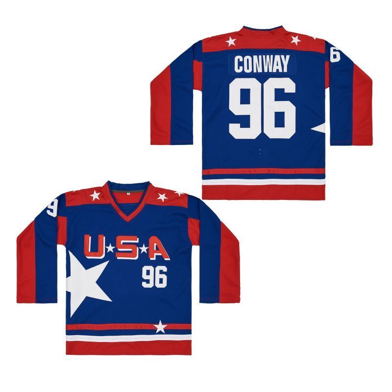 Team USA 96 Charlie Conway Mighty Ducks Style 3 College Football Jersey football jersey product view 1