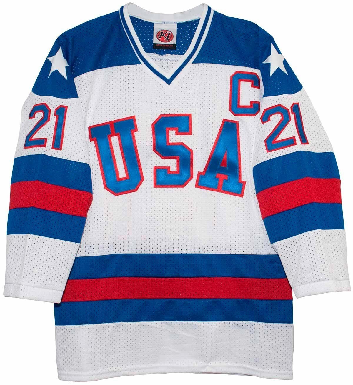 Team USA #21 Mike Eruzione 2 College Football Jersey football jersey product view 1