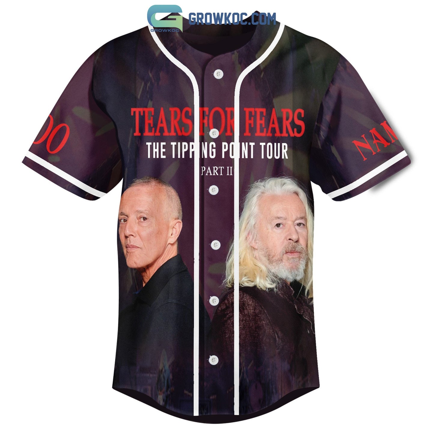 Tears For Fears The Tipping Point Tour Personalized Baseball Jersey baseball jersey product view 2