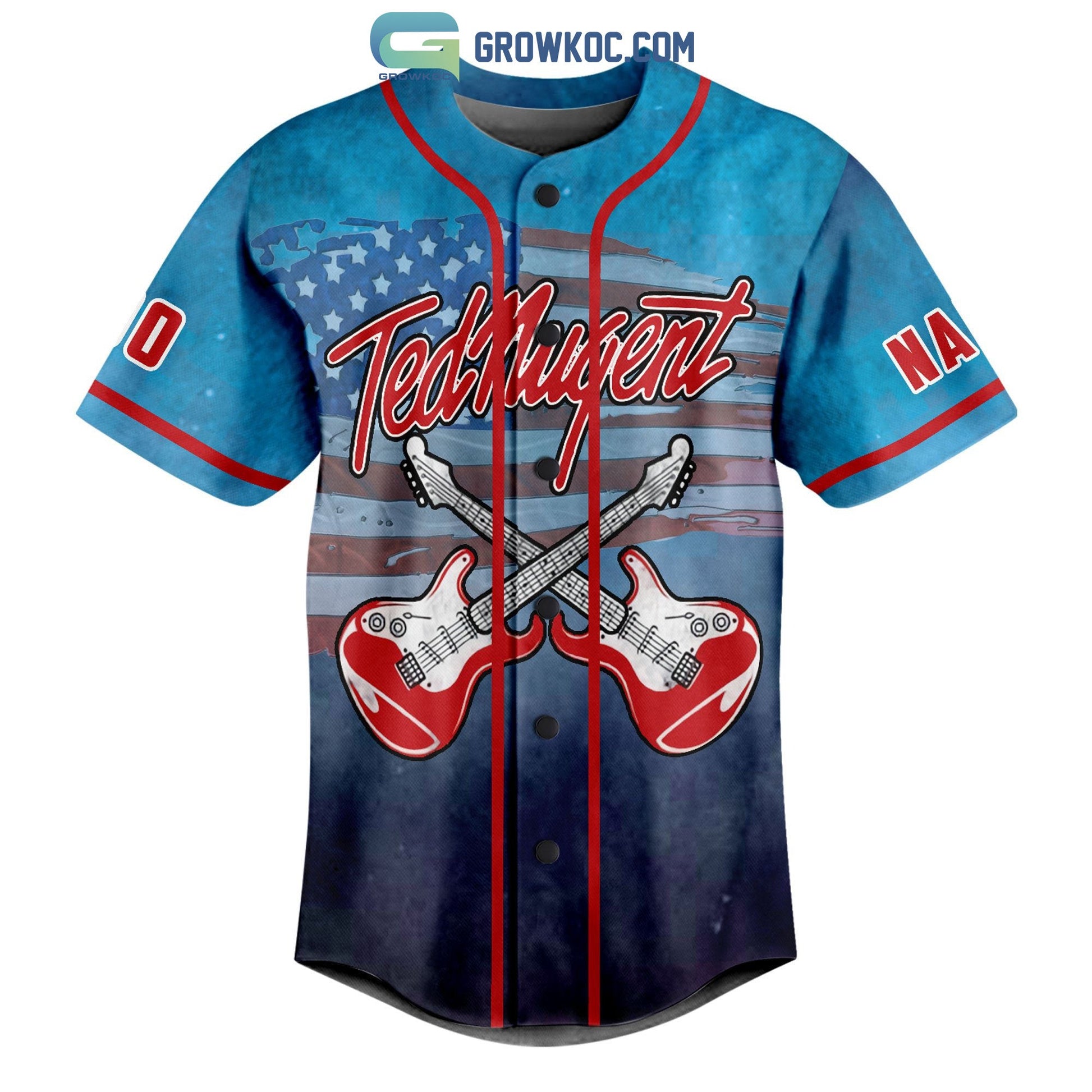 Ted Nugent They Give Me Cat Scratch Fever Its Nothin Dangerous Personalized Baseball Jersey baseball jersey product view 2