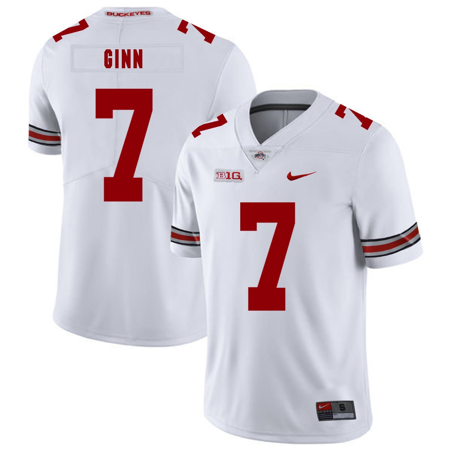 Ted Ginn Jr. 7 White College Football Jersey football jersey product view 1