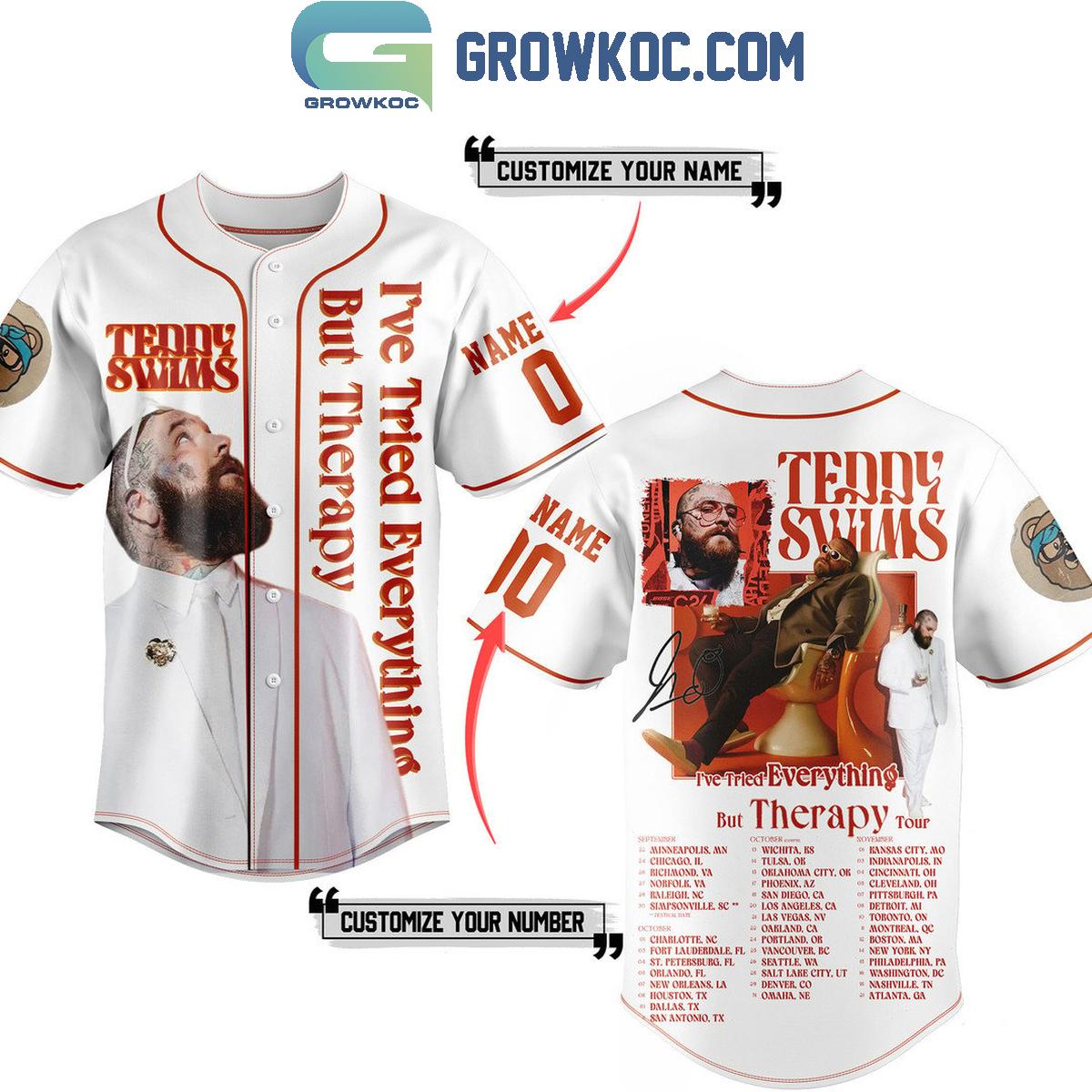 Teddy Swims I’ve Tried Everything But Therapy Tour 2025 Personalized Baseball Jersey baseball jersey product view 1