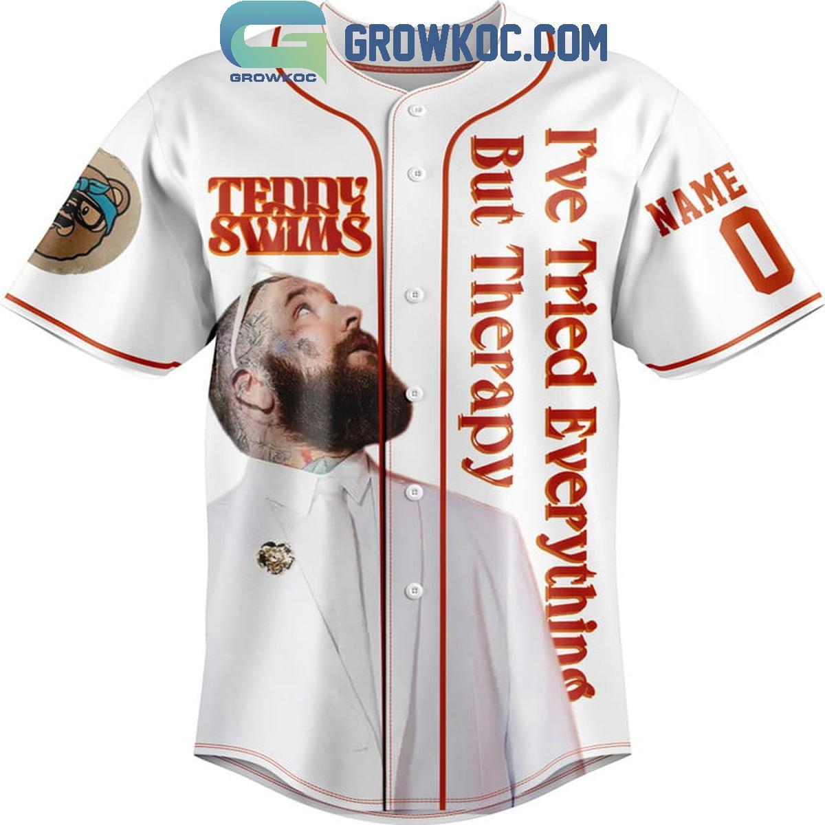 Teddy Swims I’ve Tried Everything But Therapy Tour 2025 Personalized Baseball Jersey baseball jersey product view 2
