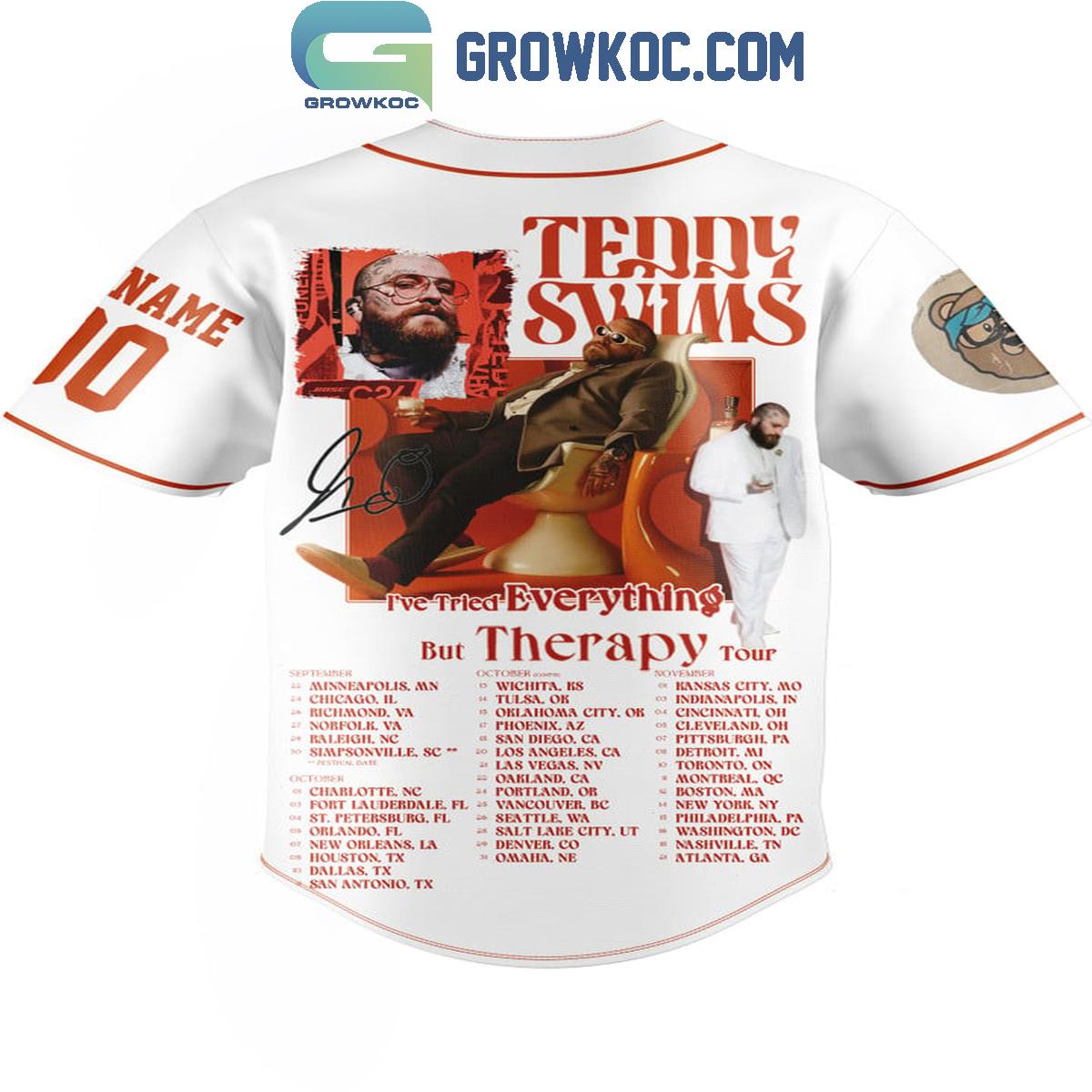 Teddy Swims I’ve Tried Everything But Therapy Tour 2025 Personalized Baseball Jersey baseball jersey product view 3