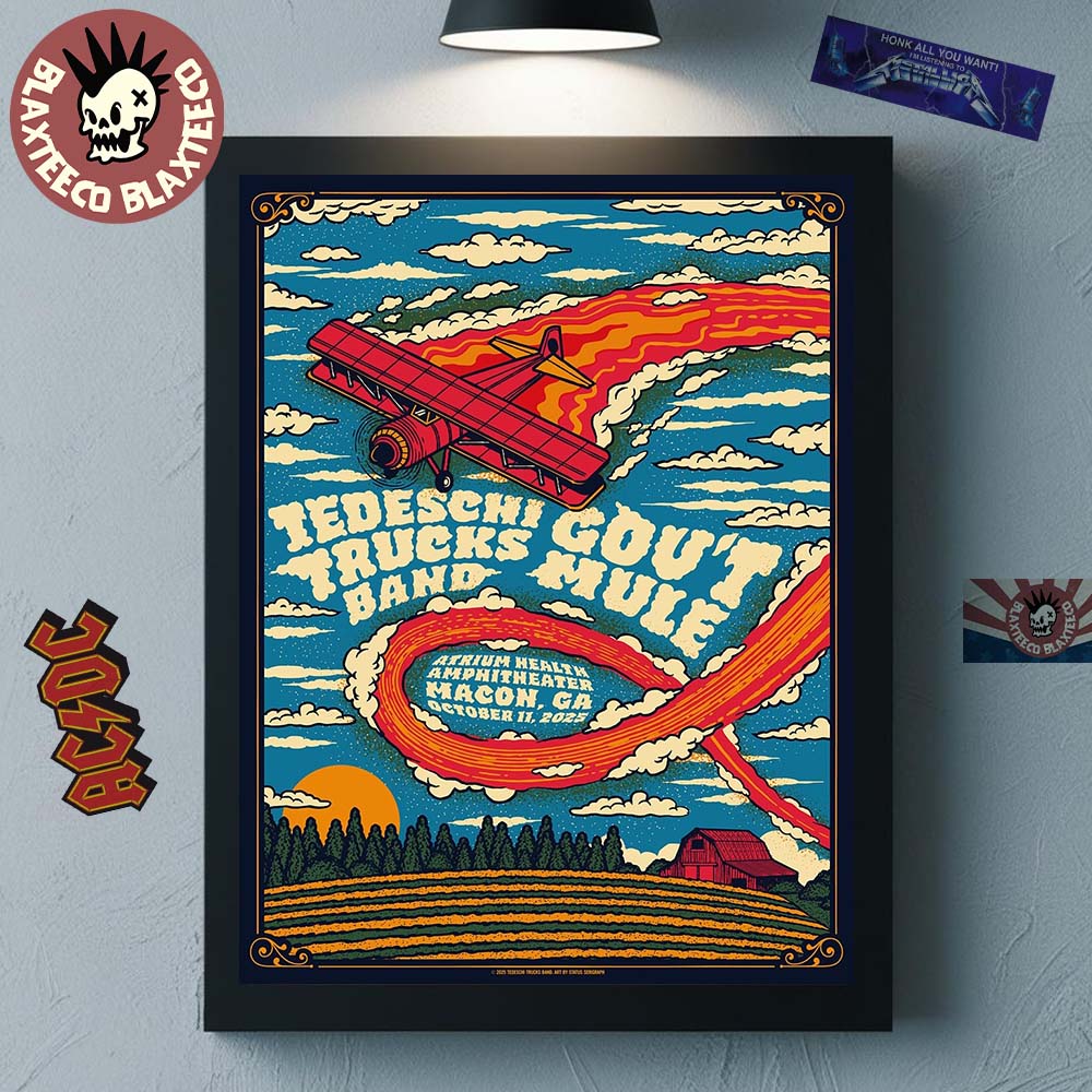 Tedeschi Trucks Band And Govt Mule Macon Georgia 2025 Gig Poster At Atrium Health Amphitheater On October 11 2025 Home Decor Poster Canvas - T-Shirt, Sweatshirt, Hoodie