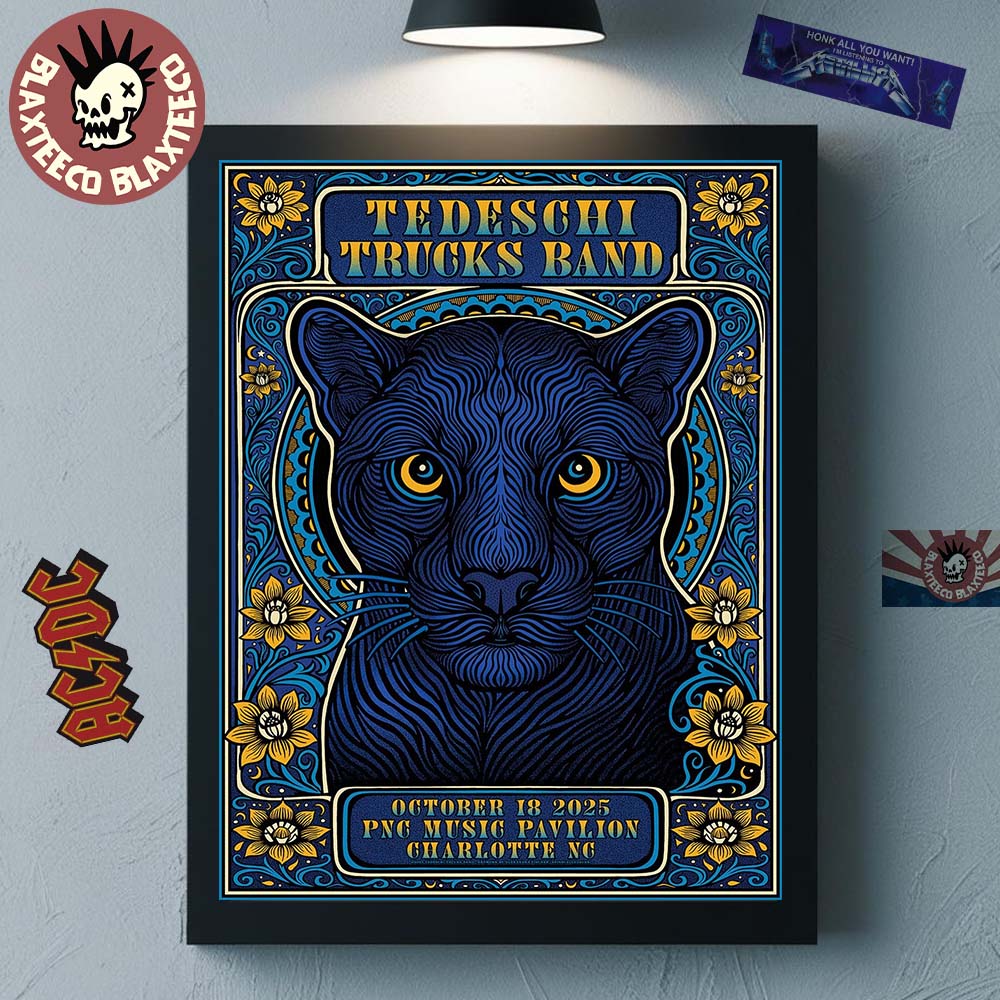 Tedeschi Trucks Band Charlotte North Carolina 2025 Venue Poster At PNG Music Pavilion On October 18 2025 The Black Panther Art Home Decor Poster Canvas - T-Shirt, Sweatshirt, Hoodie