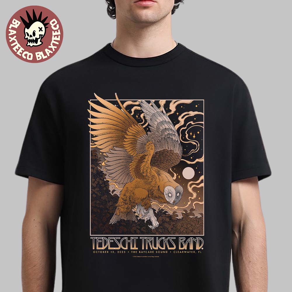 Tedeschi Trucks Band Clearwater Florida 2025 Venue Poster At The Baycare Sound On October 12 2025 The Owl Art Unisex T-Shirt - T-Shirt, Sweatshirt, Hoodie
