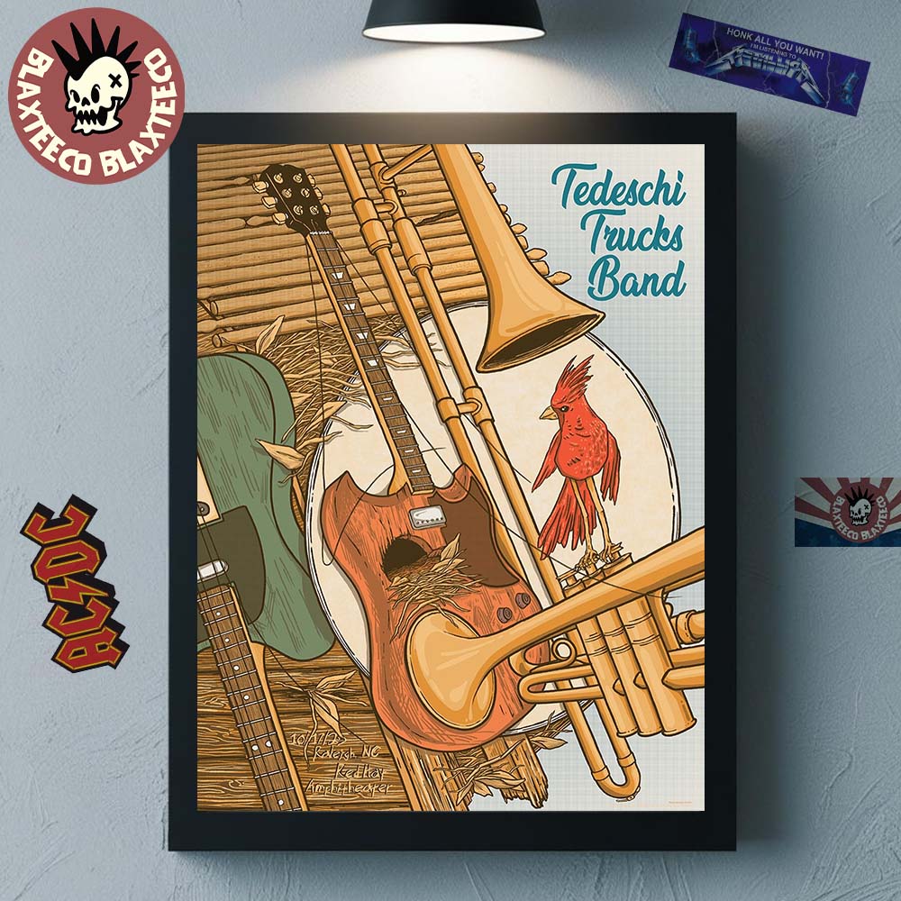 Tedeschi Trucks Band Raleigh North Carolina 2025 Event Poster At Red Hat Amphitheater On October 17 2025 Home Decor Poster Canvas - T-Shirt, Sweatshirt, Hoodie