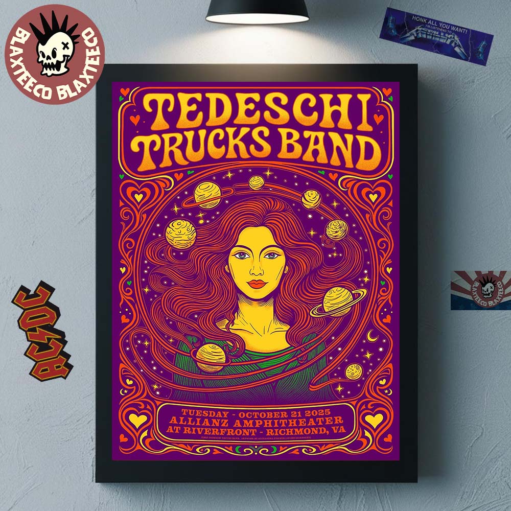 Tedeschi Trucks Band Richmond Virginia 2025 Venue Poster At Allianz Amphitheater At Riverfront On October 21 2025 Home Decor Poster Canvas - T-Shirt, Sweatshirt, Hoodie