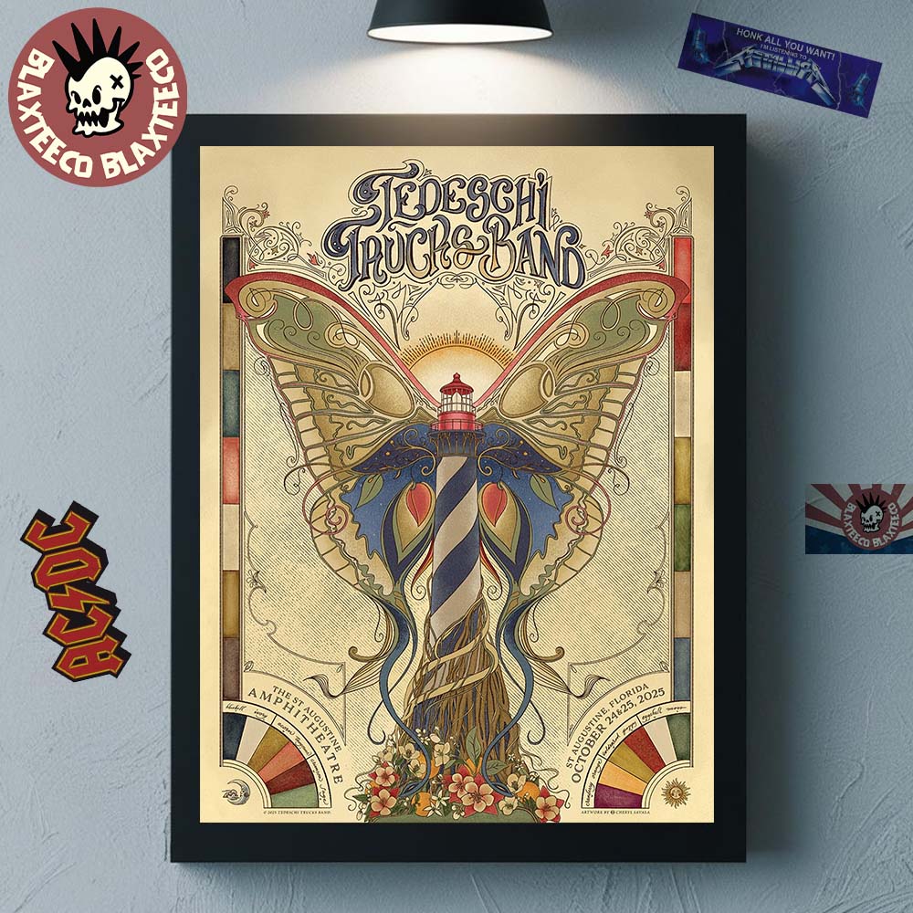 Tedeschi Trucks Band St Augustine Florida 2025 Event Poster At The St Augustine Amphitheatre On October 24 And 25 2025 Home Decor Poster Canvas - T-Shirt, Sweatshirt, Hoodie