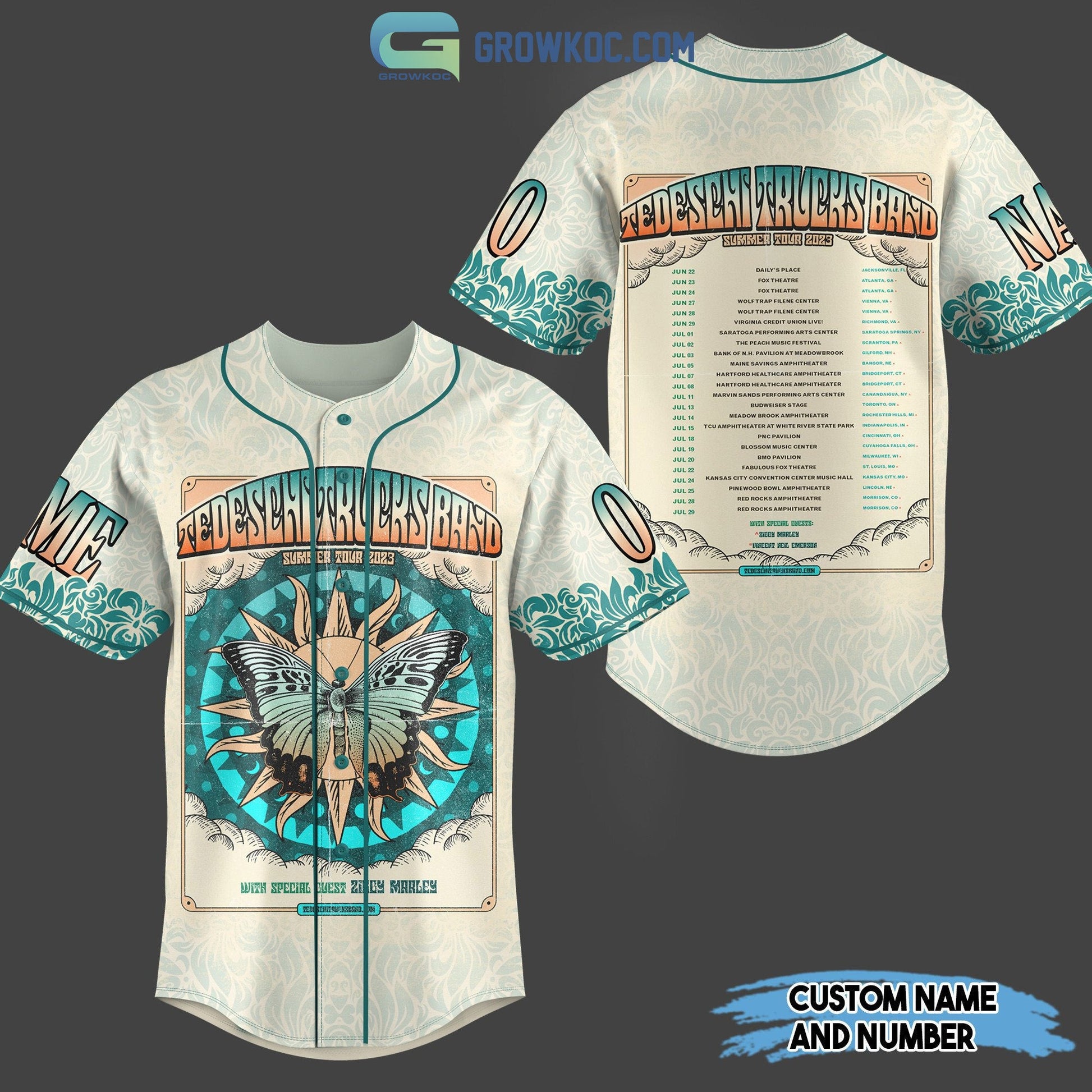 Tedeschi Trucks Band Summer Tour 2023 Personalized Baseball Jersey baseball jersey product view 1