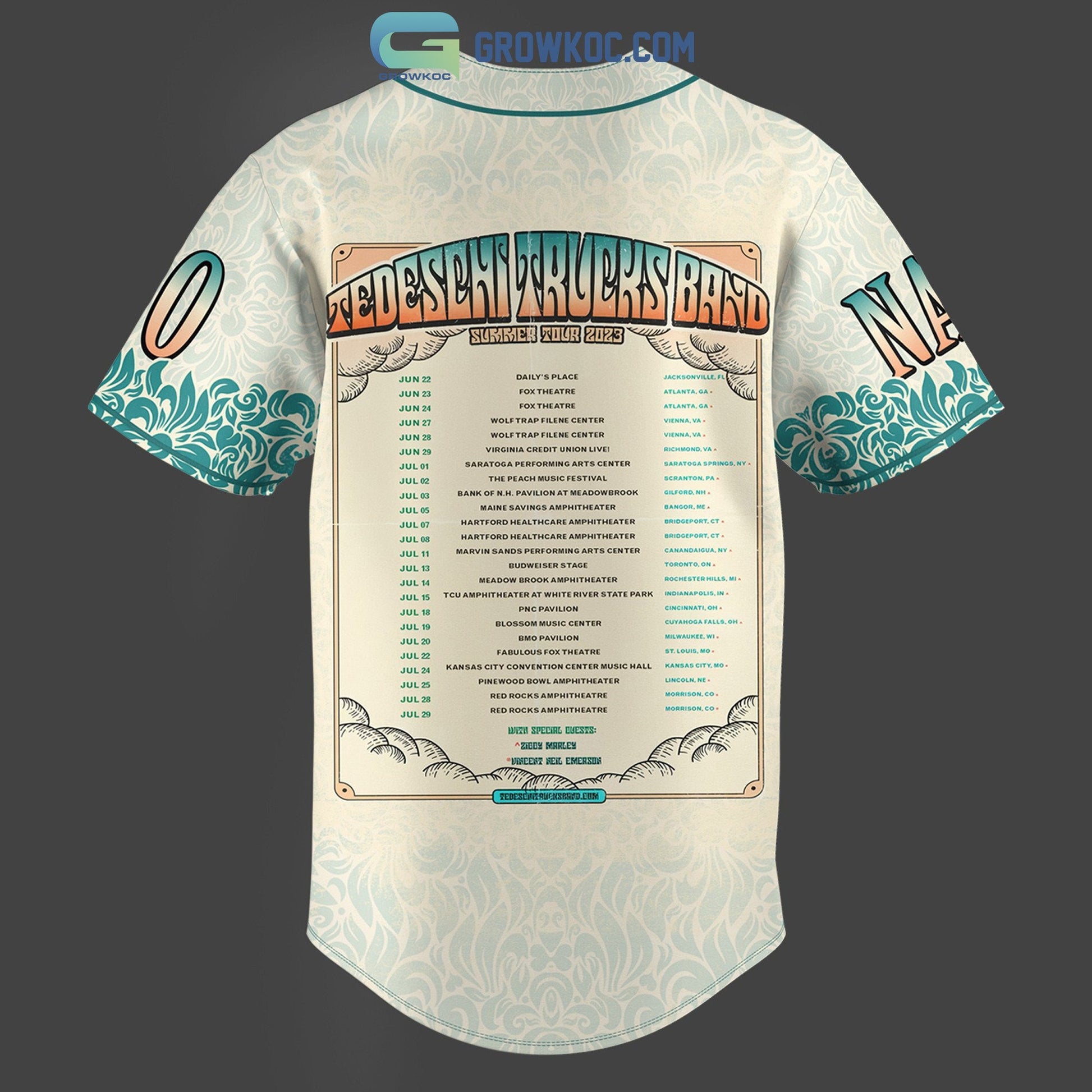 Tedeschi Trucks Band Summer Tour 2023 Personalized Baseball Jersey baseball jersey product view 3