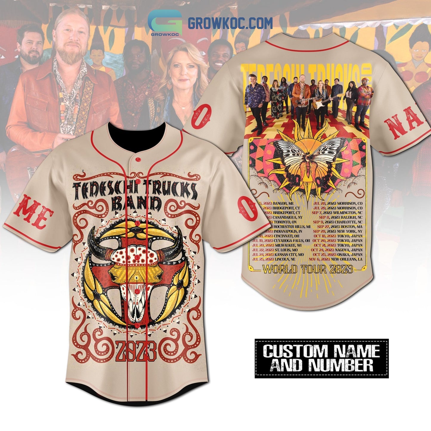 Tedeschi Trucks Band World Tour 2023 Personalized Baseball Jersey baseball jersey product view 1